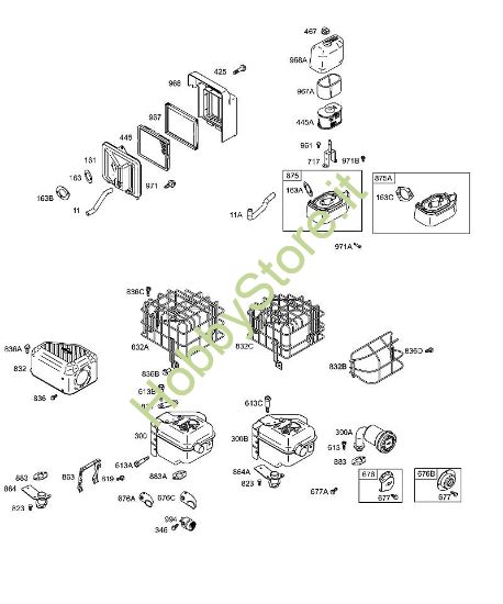 B - Depuratore aria, silenziatore B&S - 12 €¦ 126492-0165-E1 brand Stihl